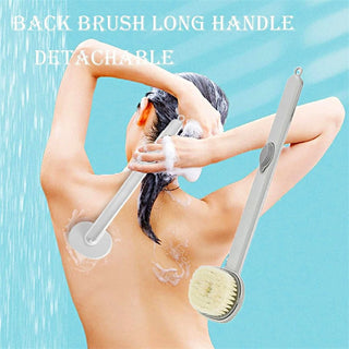 Multifunctional shower brush and massager with detachable long handle, medium-stiffness bristles, and built-in shower gel reservoir for deep cleaning and muscle relief 2 of 10