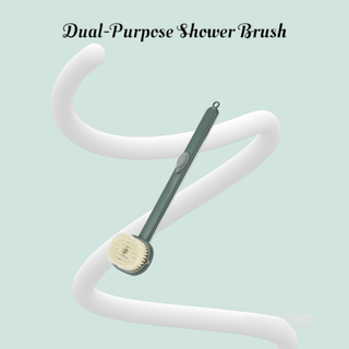 Multifunctional shower brush and massager with detachable long handle, medium-stiffness bristles, and built-in shower gel reservoir for deep cleaning and muscle relief green of 10