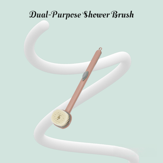 Multifunctional shower brush and massager with detachable long handle, medium-stiffness bristles, and built-in shower gel reservoir for deep cleaning and muscle relief pink of 10
