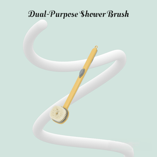 Multifunctional shower brush and massager with detachable long handle, medium-stiffness bristles, and built-in shower gel reservoir for deep cleaning and muscle relief yellow of 10