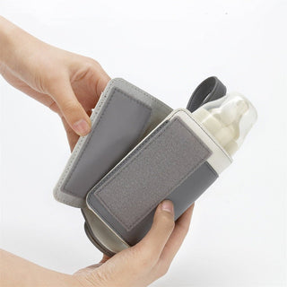 Portable Heated Bottle Bag with 3 temperature settings, PU leather design, and USB power compatibility for keeping baby's milk warm on-the-go 1 of 12