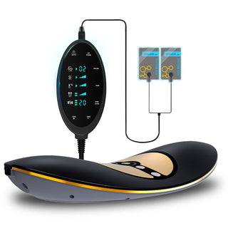 Portable heated smart massage pillow with ergonomic design for full-body relaxation and lumbar support. Ideal for home and on-the-go use.