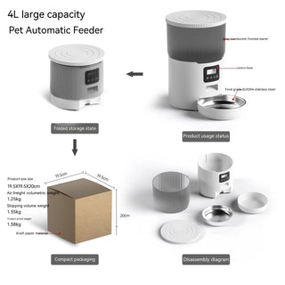 Smart WiFi 4L Automatic Pet Feeder: App-controlled, portion control for cats and dogs, ensuring timely and precise feeding 6 of 10