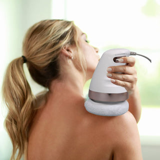 Handheld electric fat pushing massager with ergonomic design and white finish, perfect for reducing fat and cellulite 1 of 5