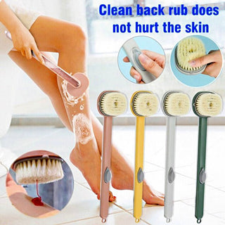 Multifunctional shower brush and massager with detachable long handle, medium-stiffness bristles, and built-in shower gel reservoir for deep cleaning and muscle relief 1 of 10