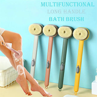 Multifunctional shower brush and massager with detachable long handle, medium-stiffness bristles, and built-in shower gel reservoir for deep cleaning and muscle relief 3 of 10