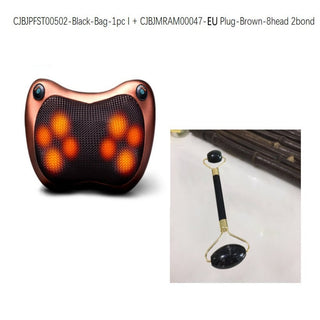 Deluxe electric infrared heating neck and body massage pillow with kneading action for car and home use 3 of 13