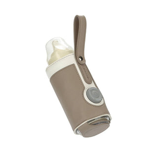 Portable Heated Bottle Bag with 3 temperature settings, PU leather design, and USB power compatibility for keeping baby's milk warm on-the-go 2 of 12