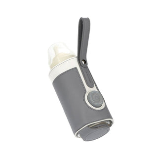 Portable Heated Bottle Bag with 3 temperature settings, PU leather design, and USB power compatibility for keeping baby's milk warm on-the-go 4 of 12