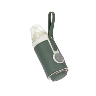 Portable Heated Bottle Bag with 3 temperature settings, PU leather design, and USB power compatibility for keeping baby's milk warm on-the-go 5 of 12