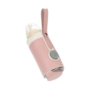Portable Heated Bottle Bag with 3 temperature settings, PU leather design, and USB power compatibility for keeping baby's milk warm on-the-go 6 of 12