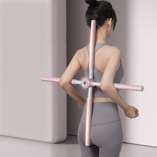 Positive Cross Body Stick for self-massage and stretching, featuring a stainless steel and foam construction with a unique cross-body design to target back, shoulders, and hips 3 of 8
