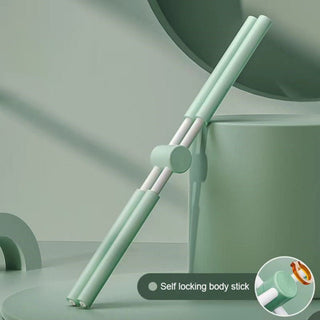 Positive Cross Body Stick for self-massage and stretching, featuring a stainless steel and foam construction with a unique cross-body design to target back, shoulders, and hips 5 of 8