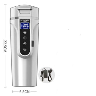 Smart Electric Car Mug with digital touch display, showing temperature control and 400ml capacity for on-the-go drink heating  11 of 11