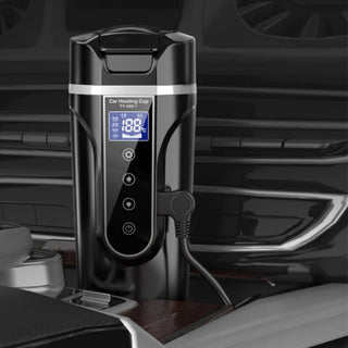 Smart Electric Car Mug with digital touch display, showing temperature control and 400ml capacity for on-the-go drink heating  2 of 11
