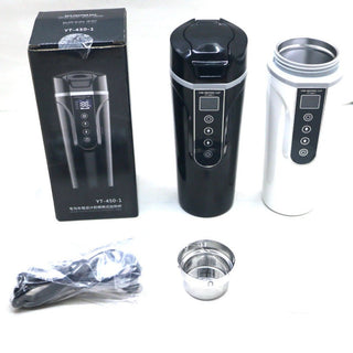 Smart Electric Car Mug with digital touch display, showing temperature control and 400ml capacity for on-the-go drink heating  5 of 11