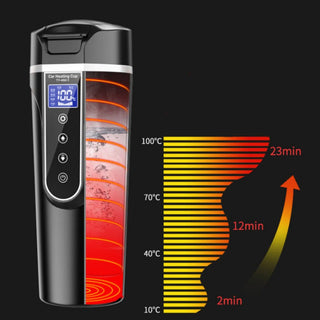Smart Electric Car Mug with digital touch display, showing temperature control and 400ml capacity for on-the-go drink heating  6 of 11