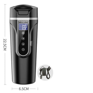 Smart Electric Car Mug with digital touch display, showing temperature control and 400ml capacity for on-the-go drink heating  8 of 11