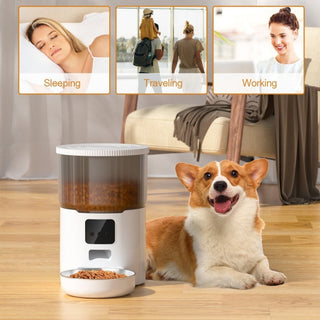 Smart WiFi 4L Automatic Pet Feeder: App-controlled, portion control for cats and dogs, ensuring timely and precise feeding 1 of 10